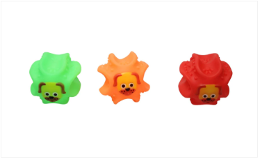 Silicone Squeaky Fetch Outdoors Teething Pet Toy With Animal Faces Assorted Colour Random Sent 7cm