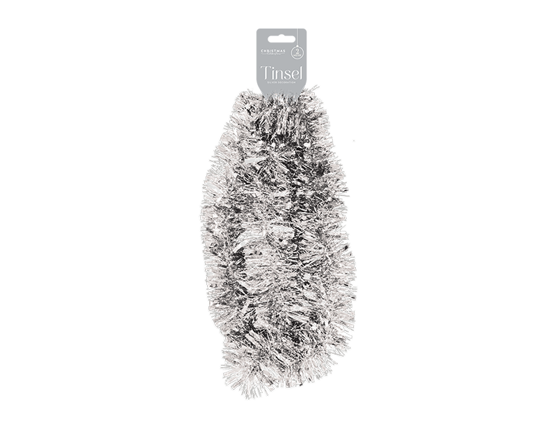 Silver Christmas Tinsel 2m