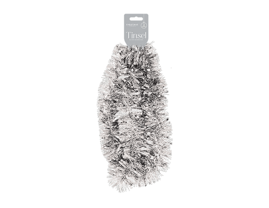 Silver Christmas Tinsel 2m