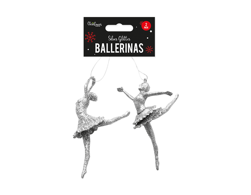 Silver Glitter Ballerina - 2 Pack