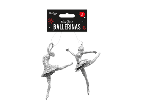 Silver Glitter Ballerina - 2 Pack