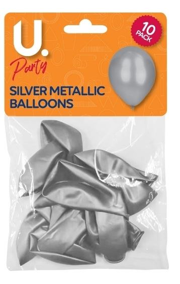 Silver Metallic Balloons, 10pk