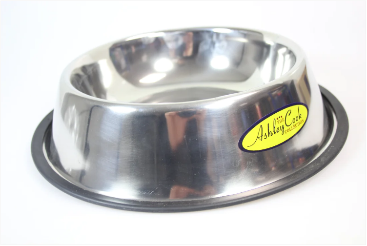 Silver Stainless Steel Basic Dog Bowl 1 Piece 270g 30 x 7cm