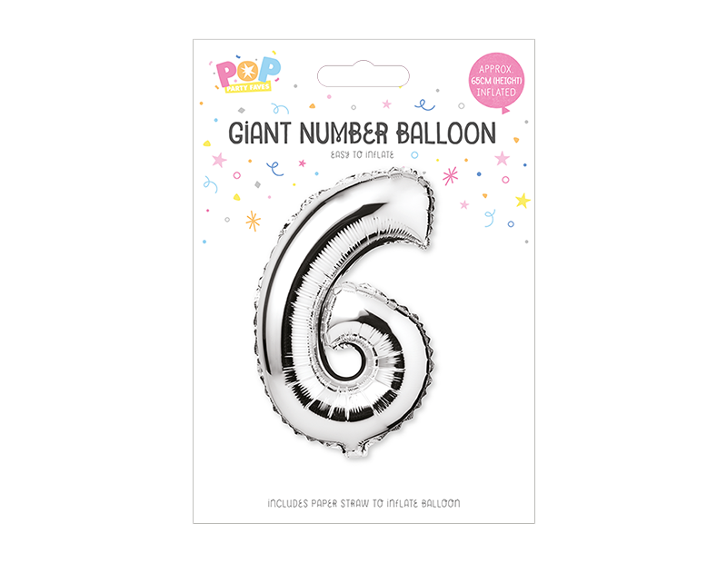 Silver Foil Number Balloon 65cm