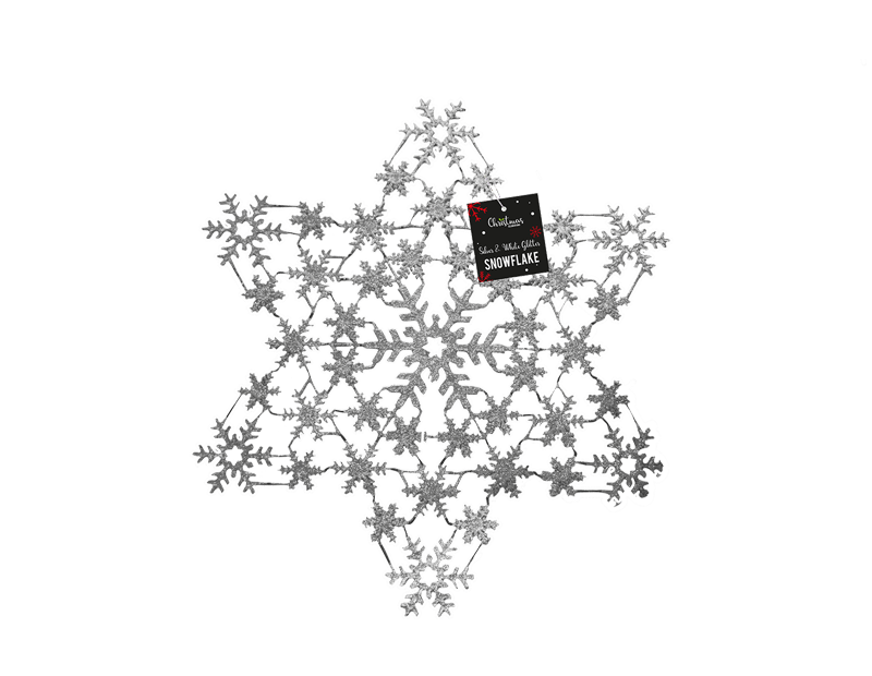 Silver & White Acrylic Snowflake 32cm