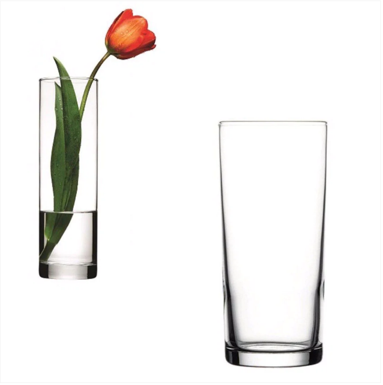 Simple Clear Glass Flower Vase Multi Purpose Use 265mm Home