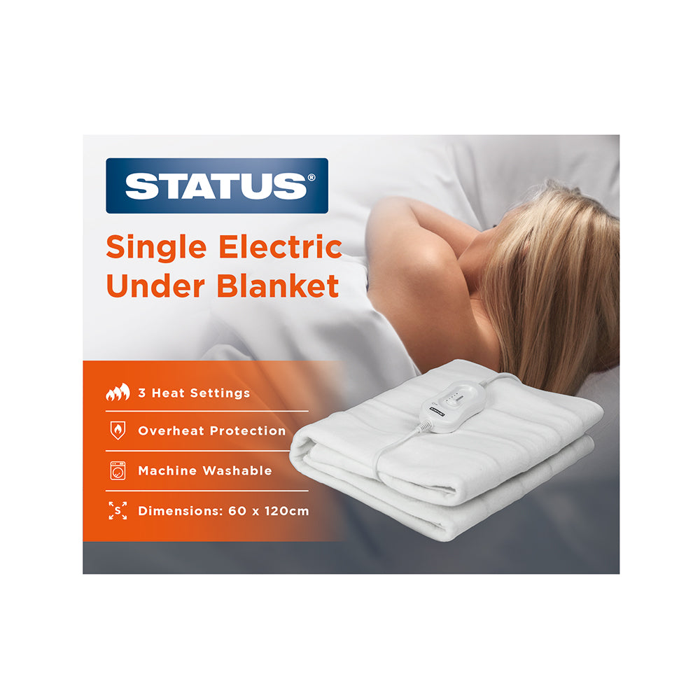 Single - Electric Under Blanket - 3 Heat Settings - 1 pk - in Glossy Retail Box - 6pc per Carton