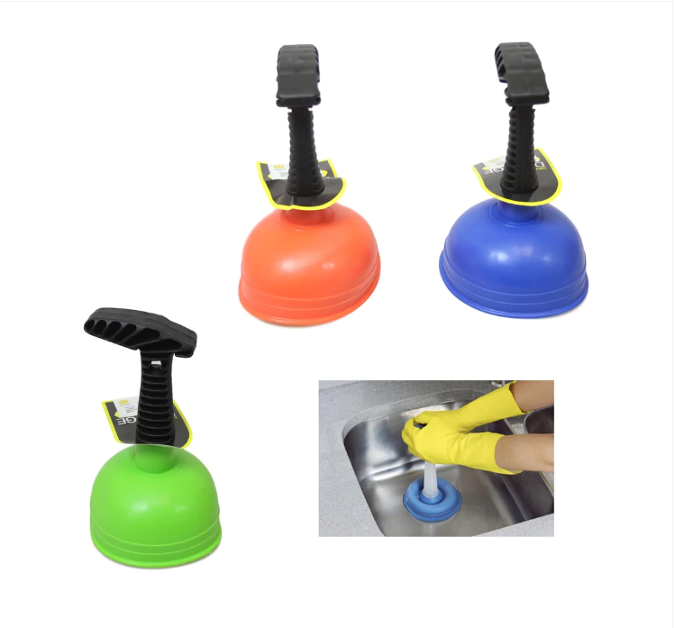 Sink Bathroom Toilet Suction Plunger 3 Colours Available Short Handle 12cm