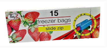 Slide Lock Seal Freezer Bags 20.3 x 17.8 cm Pack of 15