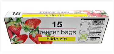 Slide Lock Seal Freezer Bags 20.3 x 17.8 cm Pack of 15