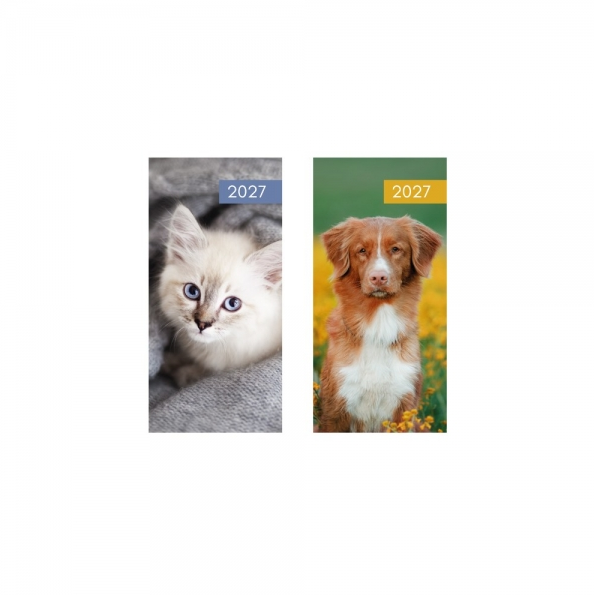 Slim Patterned Diary - Cats & Dogs in CDU