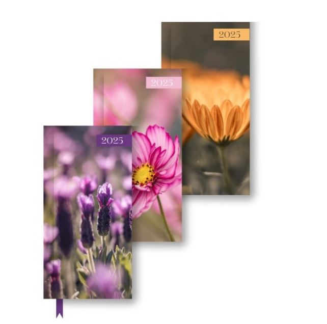 Slim Patterned Diary - Flowers in CDU