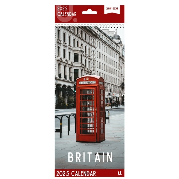 Slim Postal Calendar Britain & Landscapes, 2 Asst, 30 x 14cm