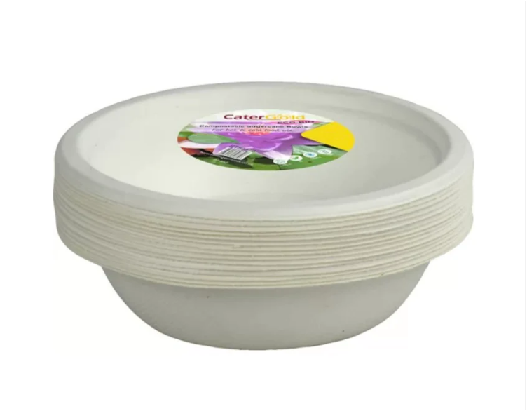 Small Disposable Compostable Eco-Bio Bagasse Sugarcane Bowls 6oz Pack of 20