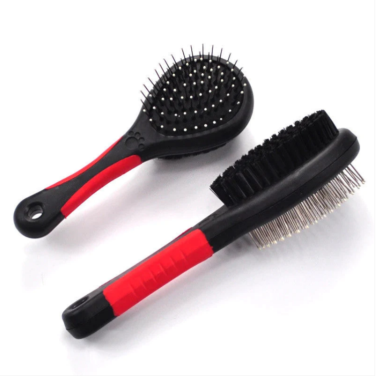 Small Double Sided Dog Pet Fur Grooming Brush 17.5 cm