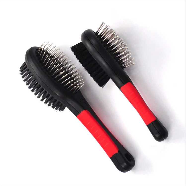 Small Double Sided Dog Pet Fur Grooming Brush 17.5 cm