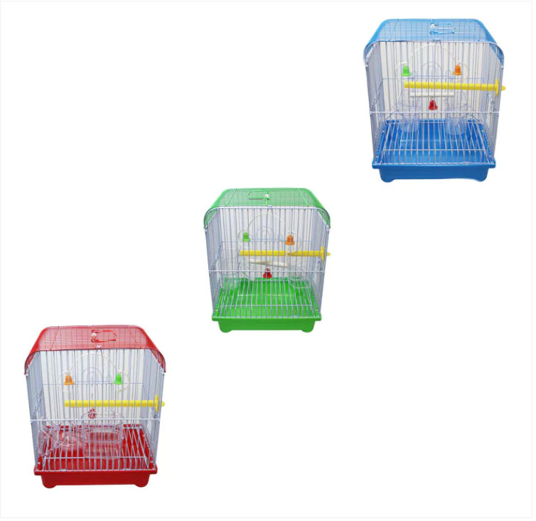 Small Indoor Outdoor Bird Cages Green Pink Blue Random Sent 22cm x 27cm