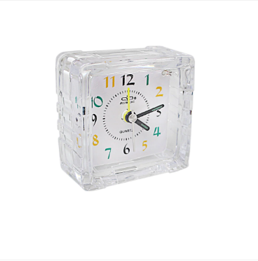 Small Mini Travel Office Square Quartz Bedside Desk Travelling Alarm Clock