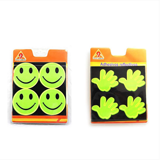 Smiley Face And Handprint Adhesive Reflectors