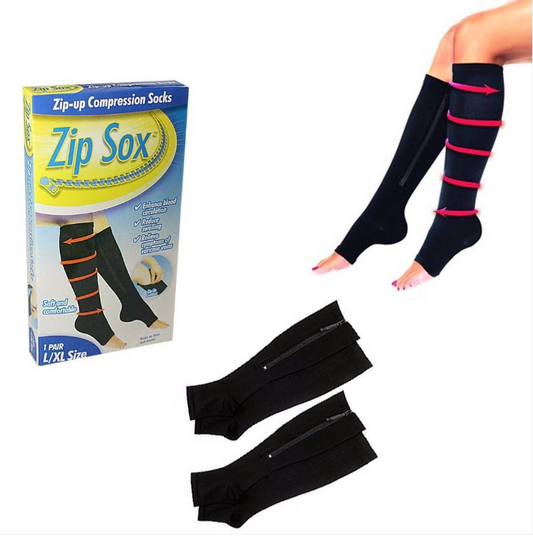 Soft And Comfortable Zip-Up Compression Socks Size L/XL 1 Pair Home Health