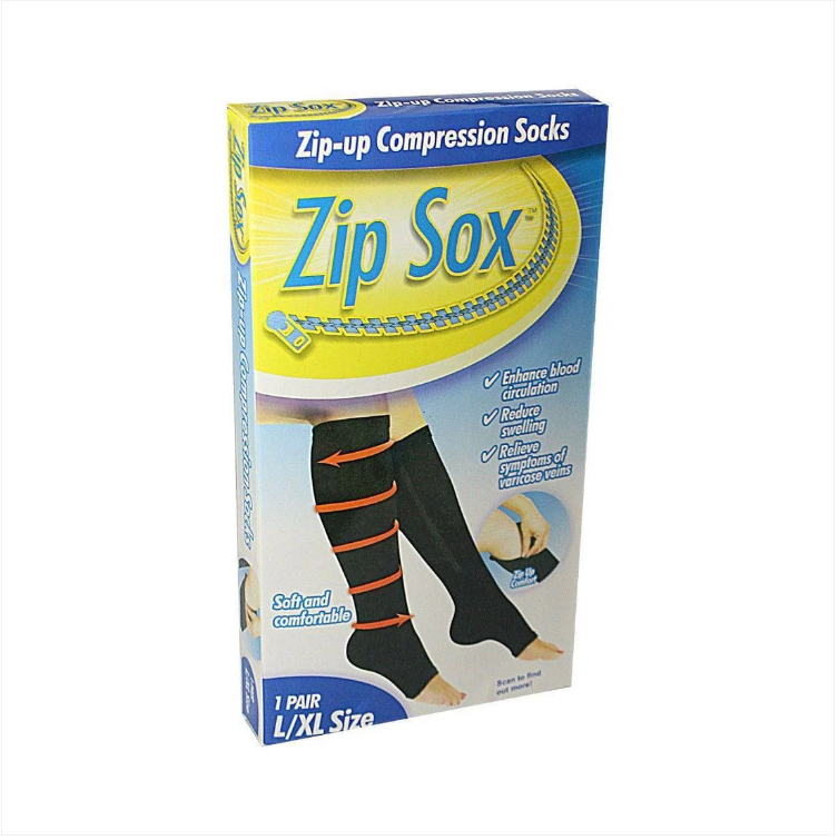 Soft And Comfortable Zip-Up Compression Socks Size L/XL 1 Pair Home Health