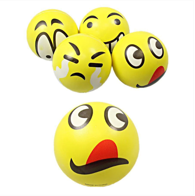 Soft Emoji Style Stress Relief Ball Yellow Assorted