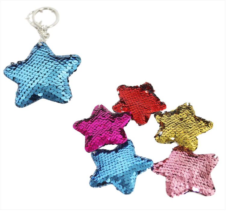 Soft Sequin Keychain 7 cm Assorted Designs and Colours