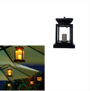 Solar Umbrella Lantern with Peg Clip Garden Decoration Light Candle Design