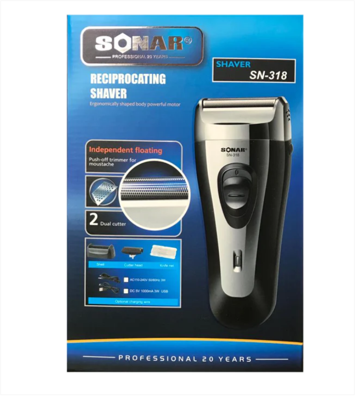 Sonar Electrical Dual Cutter Shaver SN318 Micro-USB