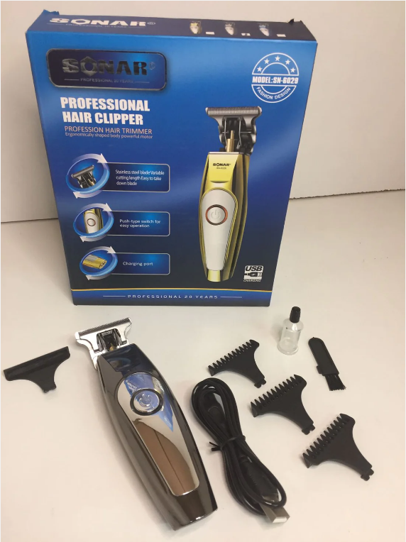 Sonar Professional Hair Clippers Full Set Hair Beard Trim Chopper Clipper With USB Charge