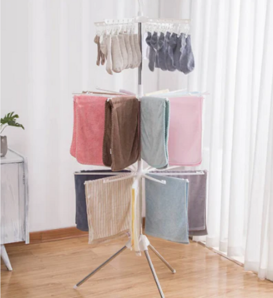 Space Saving Laundry Dryer 170 cm 3 Tiers Rotating 10 Arms