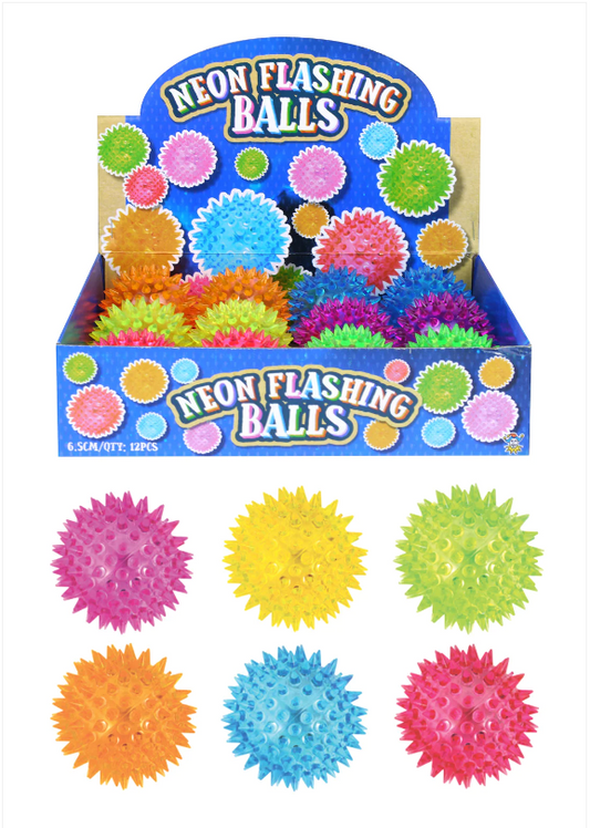 Spiky Flashing Bouncing Balls Light Up Suitable For Pets Childrens Toy Small 6.5cm