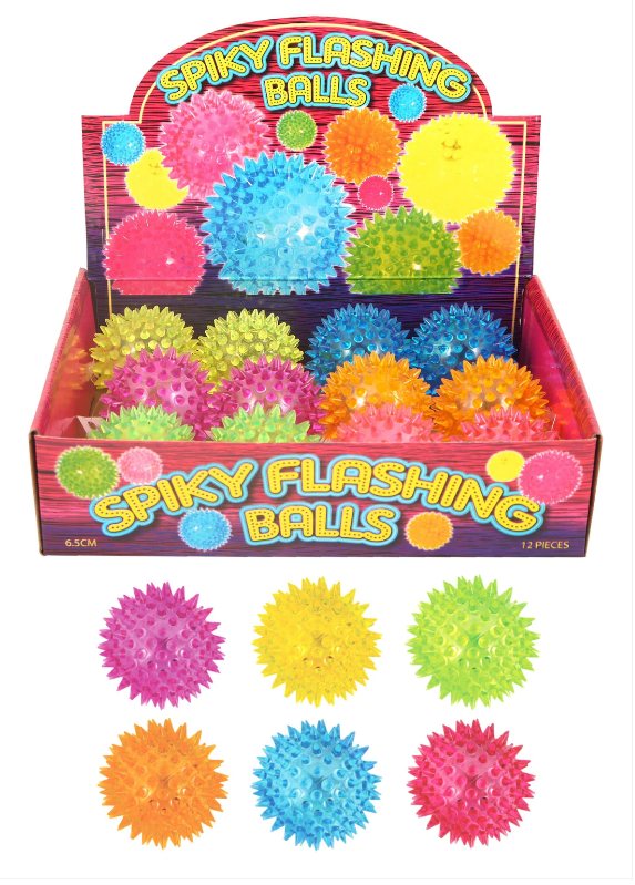 Spiky Flashing Bouncing Balls Light Up Suitable For Pets Childrens Toy Small 6.5cm