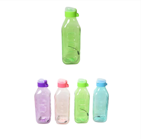 Sports Gym Fitness Drinking Water Plastic Bottle Refill With Lid Assorted Colour 21cm