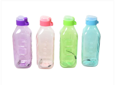 Sports Gym Fitness Drinking Water Plastic Bottle Refill With Lid Assorted Colour 21cm