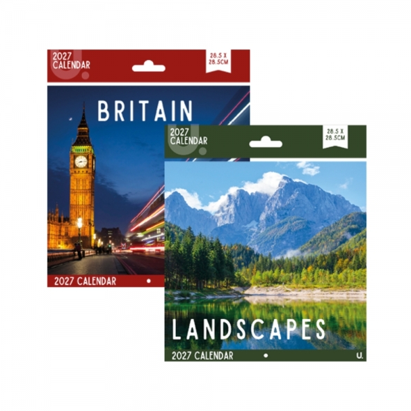 Square Calendar Britain & Landscapes, 2 Asst,28.5x28.5cm