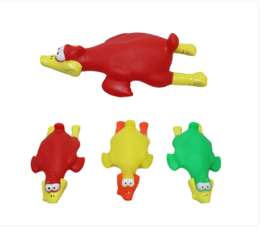 Squeaky Chicken Dog Toy With Crosshair Assorted Colours 19cm