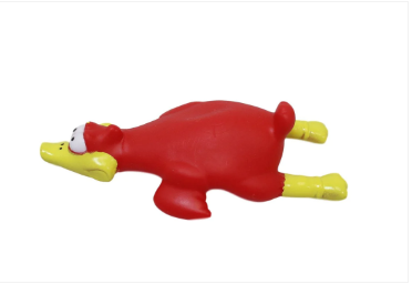 Squeaky Chicken Dog Toy With Crosshair Assorted Colours 19cm