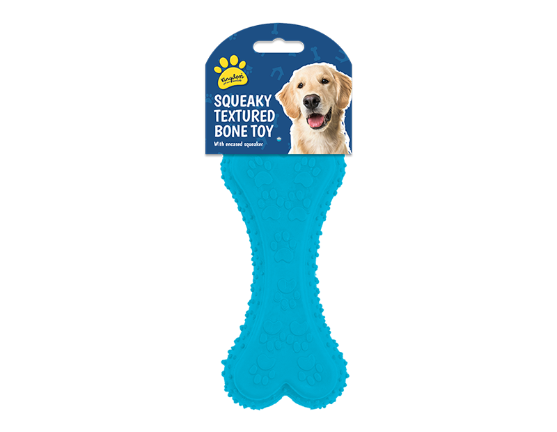 Squeaky Textured Bone Dog Toy