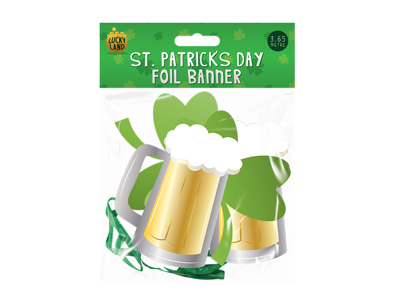 St. Patrick's Day Foil Banner 3.65m
