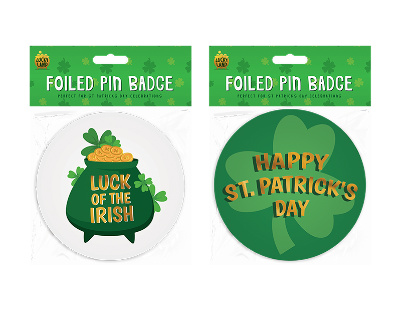 St. Patrick's Day Foiled Pin Badge