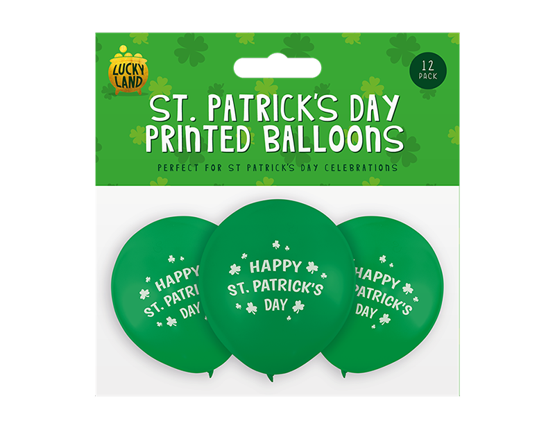 St. Patrick's Day Printed Balloons 9" 12pk