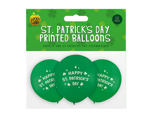 St. Patrick's Day Printed Balloons 9" 12pk