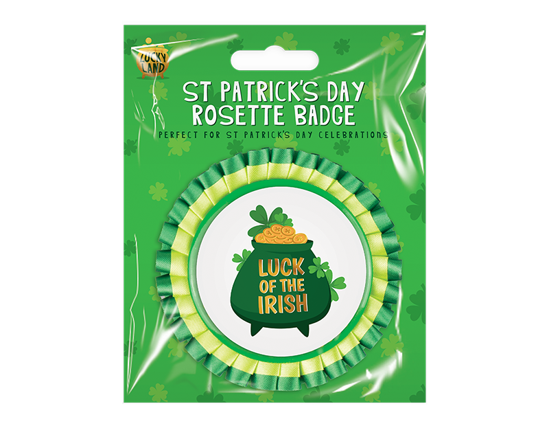 St. Patrick's Day Rosette Badge