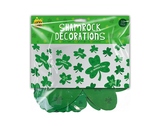 St. Patrick's Day Shamrock Decorations 30pk