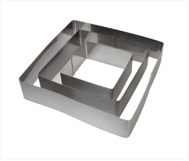 Stainless Steel Cake Baking Tool 3 Pack Square Large Medium Small Cake Bake
