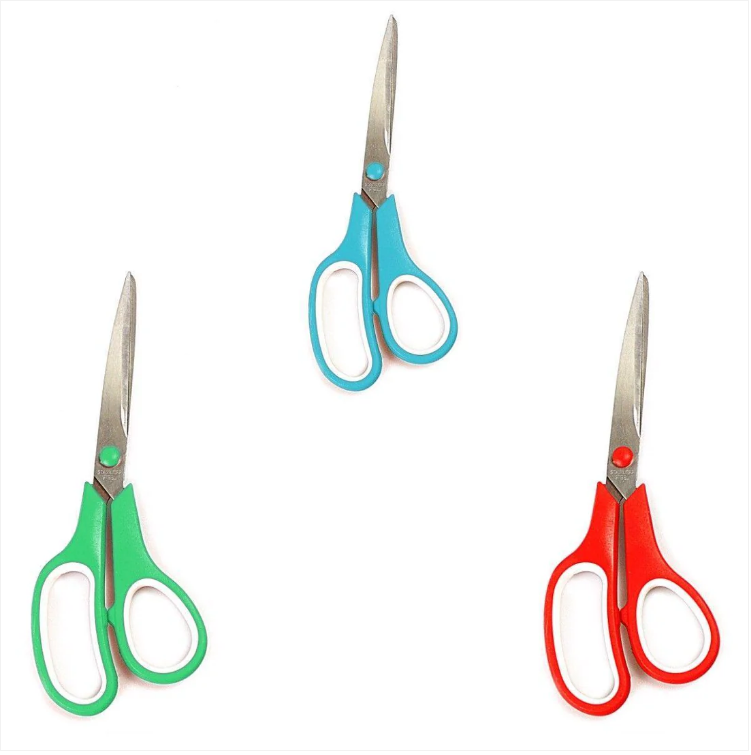 Stainless Steel Comfortable ABS Scissors Assorted Colours