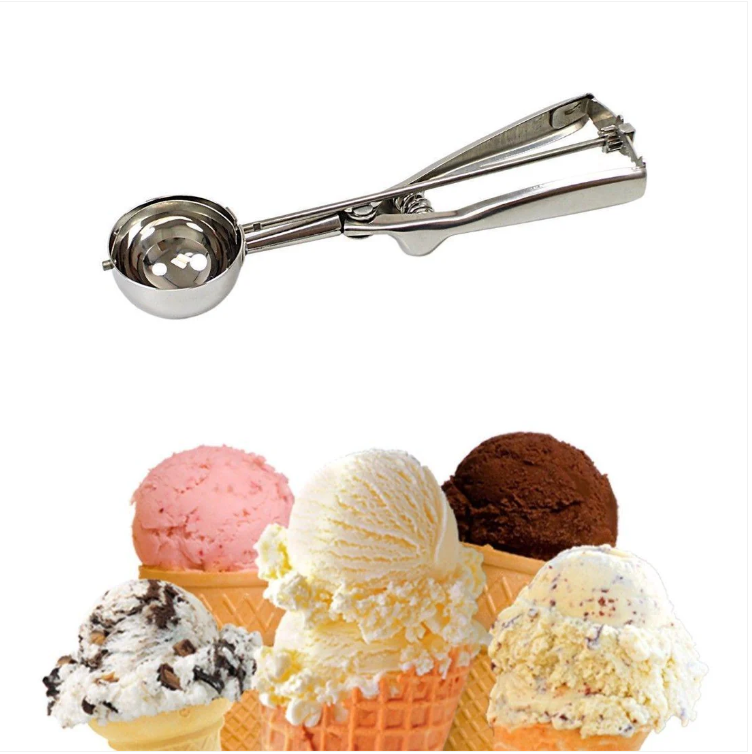 Stainless Steel Easy Use & Grip Ice Cream Food Kitchen Ball Scoop 6cm