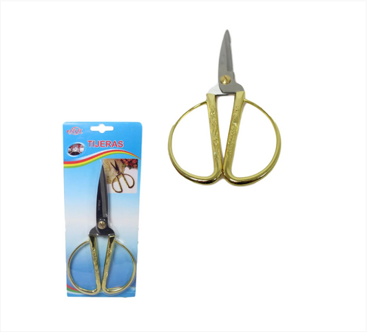 Stainless Steel Gold Plated Scissors Traditional Sewing Cutting Scissors 19cm