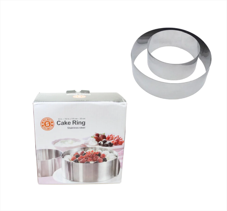 Stainless Steel Home Baking Cake Ring 15cm and 30cm 1 Pack Cake Round Tin